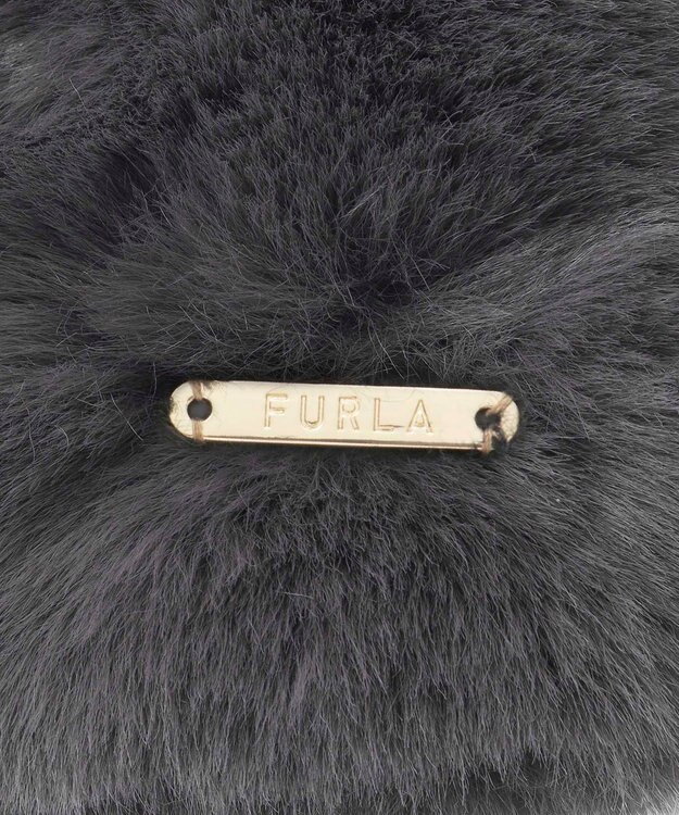 MOONBAT FURLA  ベルト付きフェイクファーマフラー グレー