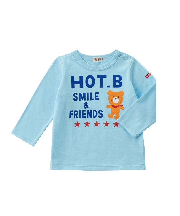 MIKI HOUSE HOT BISCUITS 【70-120cm】 ビーンズくん＆キャビットちゃん長袖Ｔシャツ ブルー