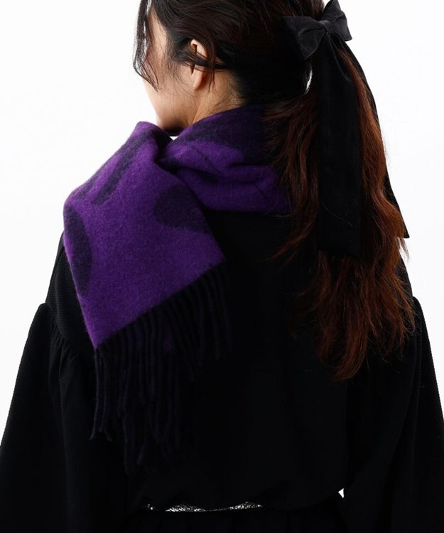 AURORA 【 ANNA SUI（アナ スイ）】ウールジャカードボタン付き羽織り(WASH) パープル