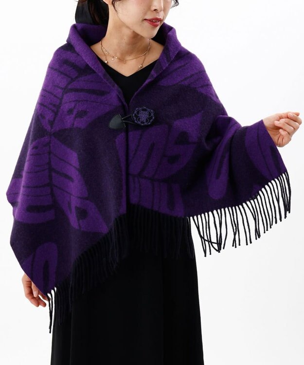 AURORA 【 ANNA SUI（アナ スイ）】ウールジャカードボタン付き羽織り(WASH) パープル