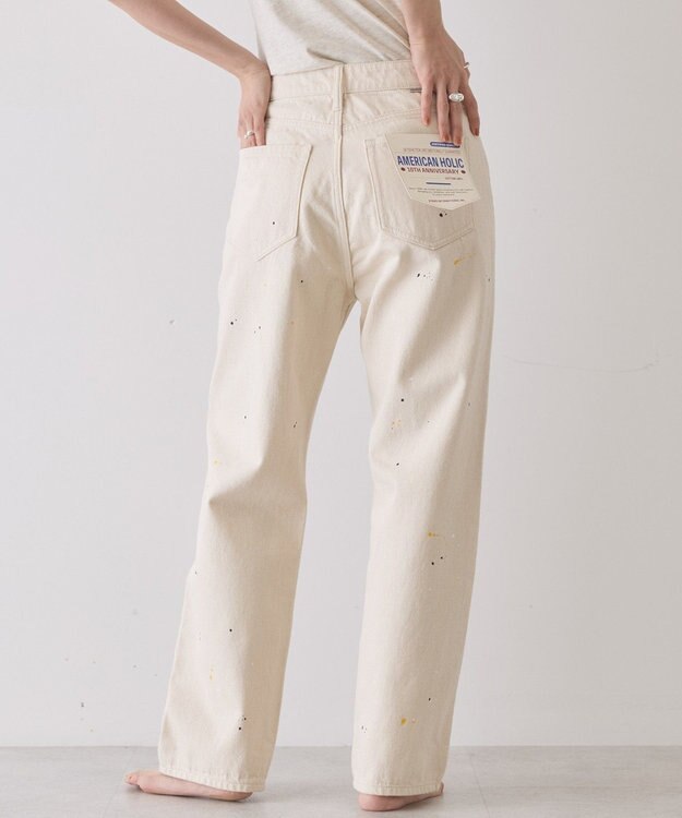 AMERICAN HOLIC ルーズストレートペイントデニム White