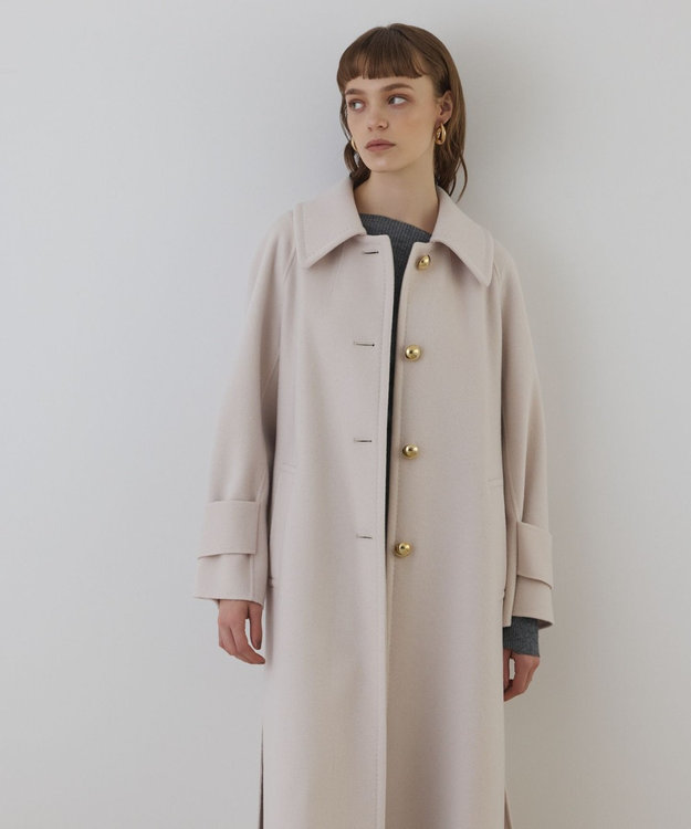 GRACE CONTINENTAL ウールカシミヤリバーコート キナリ