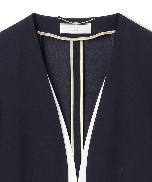 BEIGE， CINDY / ダブルカラージャケット Navy × White