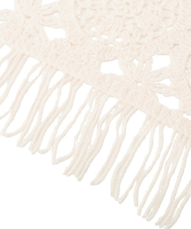 earth music&ecology マルチクロシェスカーフ Ivory