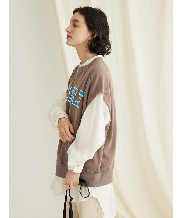 CRAFT STANDARD BOUTIQUE ミニ裏毛　パウダー加工　２ｗａｙクラックＰＴベスト Brown