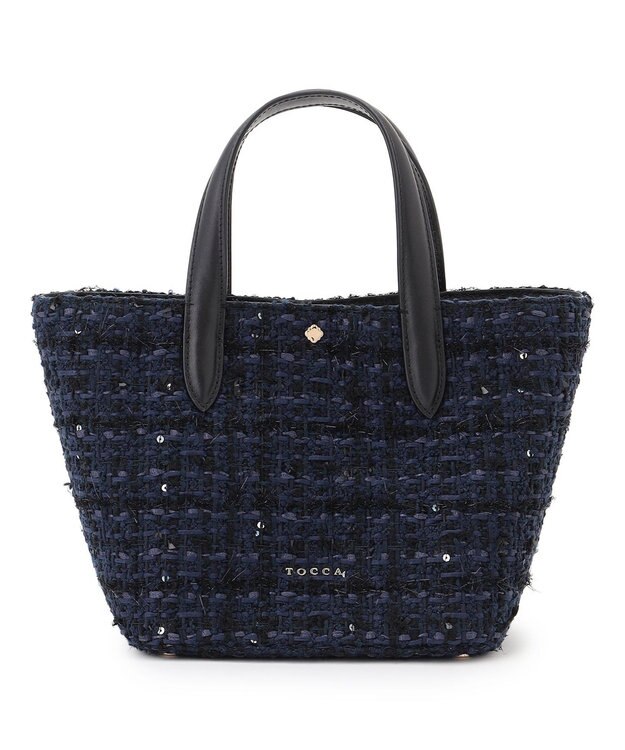 TOCCA SUGAR CUBE 2WAY BAG ショルダーバッグ ネイビーツイード