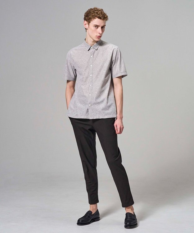 JOSEPH HOMME 【新柄】ヨシタレース　レギュラーカラー半袖シャツ ライトグレー系