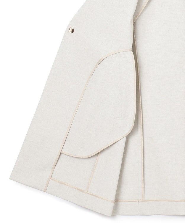 23区 【セットアップ対応】オックスストレッチ ノーカラー ジレ ライトグレー系