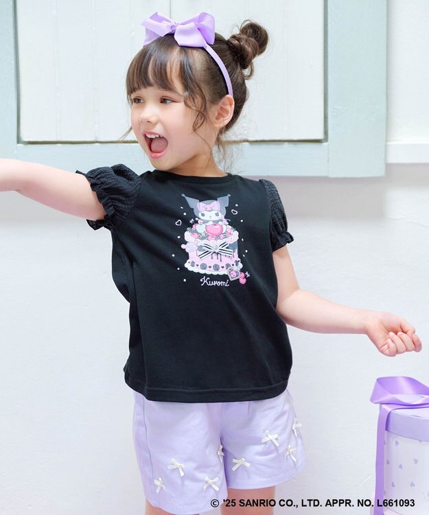 ANY KIDS 【any FAM ×サンリオキャラクターズ】パフスリーブ Tシャツ クロミ×ブラック