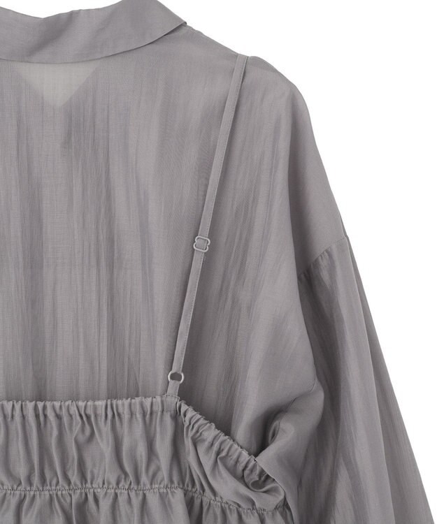 Green Parks 【WEB限定】ＳＥＴ２点フリルビスチェ＋シャツチュニックⅡ Charcoal Gray