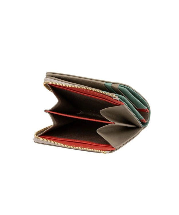 LANVIN en Bleu リュクサンブールカラー 二つ折りLファスナー財布 グレージュ