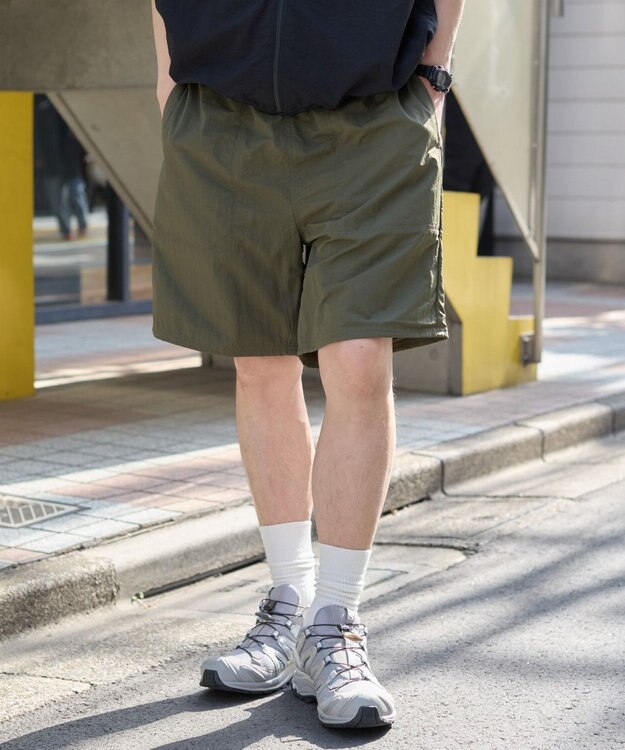 WEGO 【ウエストゴム/紐/速乾/洗濯可/SMLサイズ展開】ナイロンイージーショーツ オリーブ