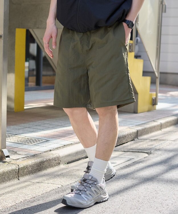 WEGO 【ウエストゴム/紐/速乾/洗濯可/SMLサイズ展開】ナイロンイージーショーツ オリーブ