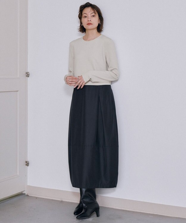 ICB 【洗える】 メモリーコンビドレス トープ×ブラック系