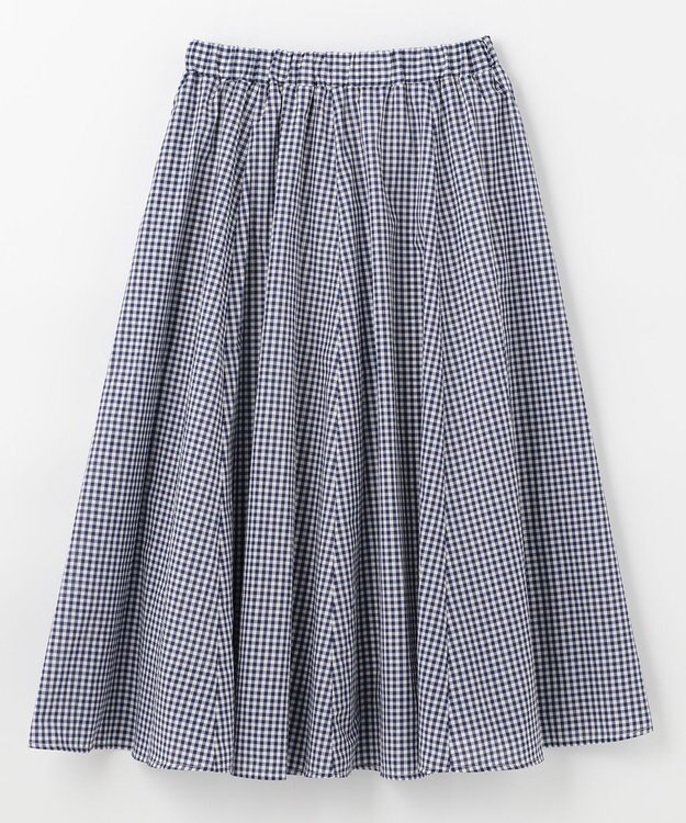 ANY 【ウエストゴム】シャンブレーライク スカート ブルーギンガム