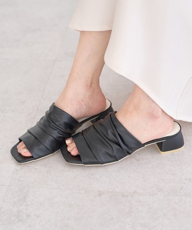 earth music&ecology ソフトギャザーミュール Black