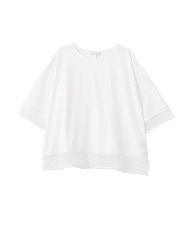 Green Parks 【適ON】遮熱チュールドッキングプルオーバー Off White