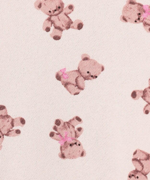 ANY KIDS アニマル 総柄 トレーナー ベージュ×クマ