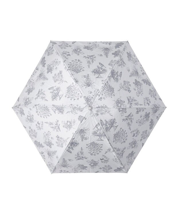 MOONBAT Fuwacool(フワクール) フワクールホワイト 晴雨兼用日傘 折りたたみ傘 トワルドジュイ 軽量 一級遮光／遮熱／UV ライトグレー