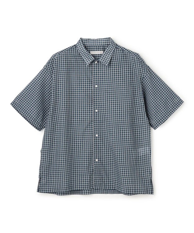 UNFILO MENS イージーケア エアリーシアーシャツ 半袖 ネイビーチェック