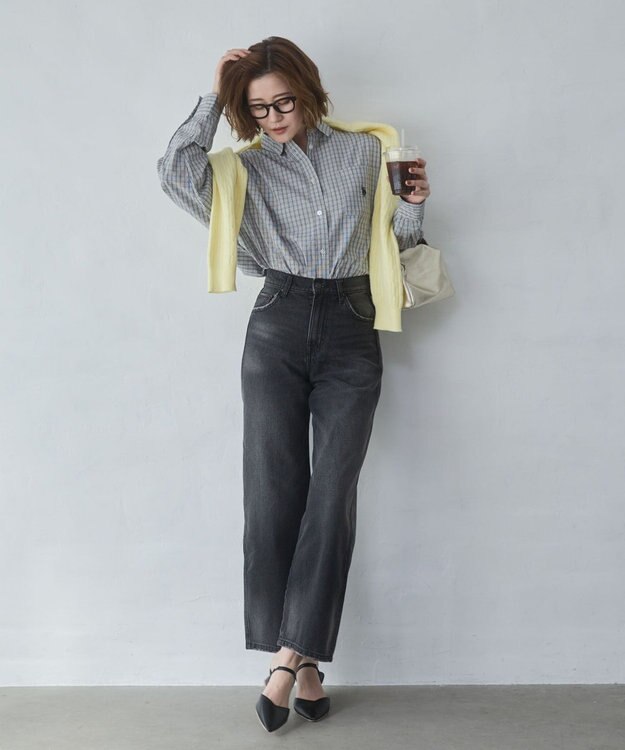 WEGO 【XS～Lサイズ展開/美脚】ストレートデニムパンツ デニムブラックソノタ