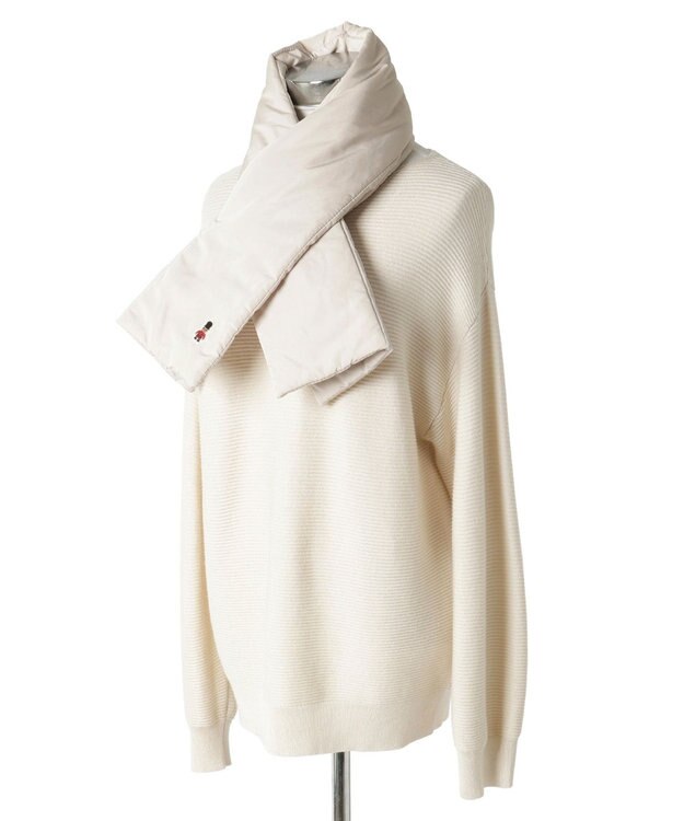 MOONBAT MACKINTOSH PHILOSOPHY バッキンガムベア付きPADDEDマフラー ベージュ