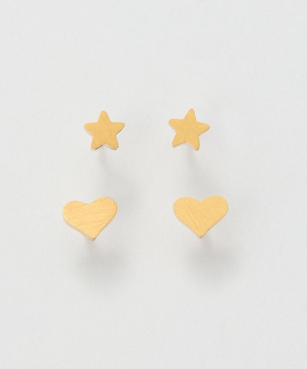 Phoebe 【金属アレルギー対応】フラットハートピアス/サージカルステンレス ゴールド