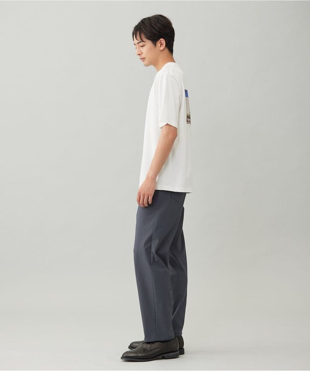 UNFILO MENS スマートストレッチ PHOTO TEE オフホワイト×ブルー