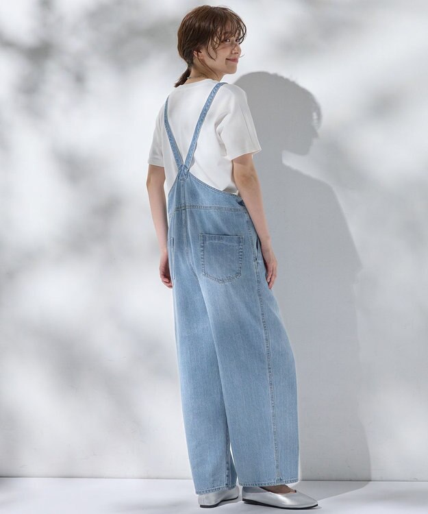 ANY L 【洗濯機可】デニムサロペット フェードインディゴ