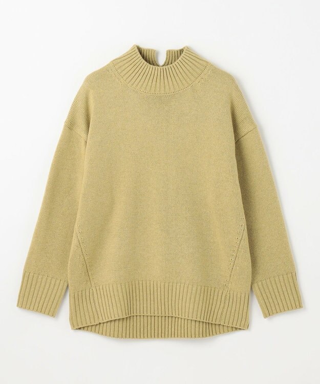 ANY ラムウールボトルネックプルオーバー グリーン