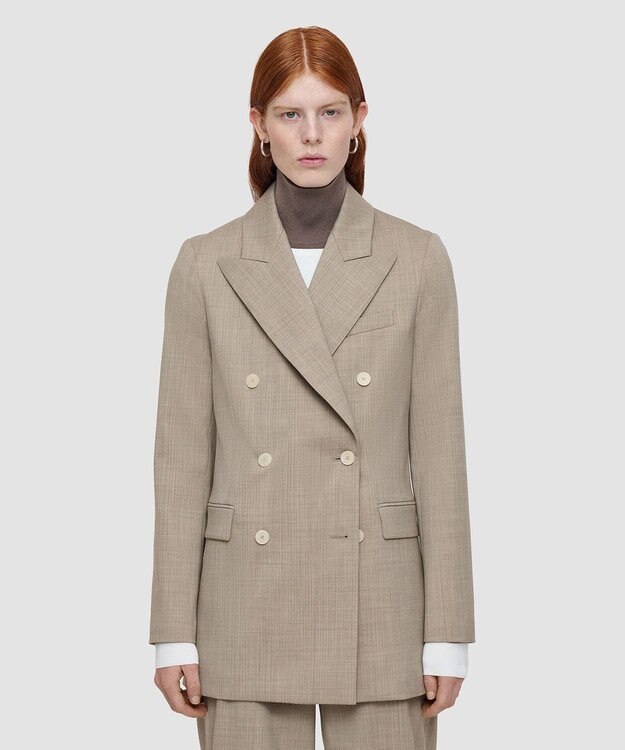 JOSEPH メランジストライプ　ジャケット Affogato