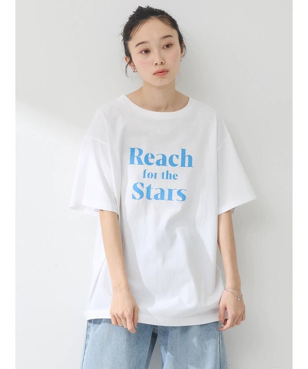 earth music&ecology アソートロゴプリントＴ Off White