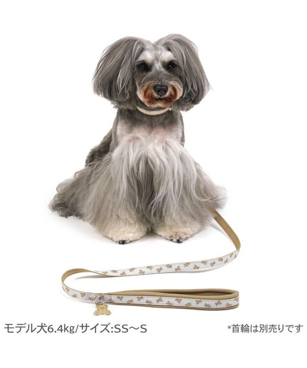 PET PARADISE ペットパラダイス くまちゃん 総柄リード ＳＳ～Ｓ オフホワイト