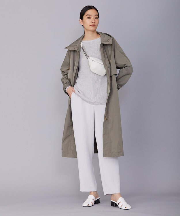 ICB L 【洗える】 ダブルクロスクレープ ストレートパンツ トープ系