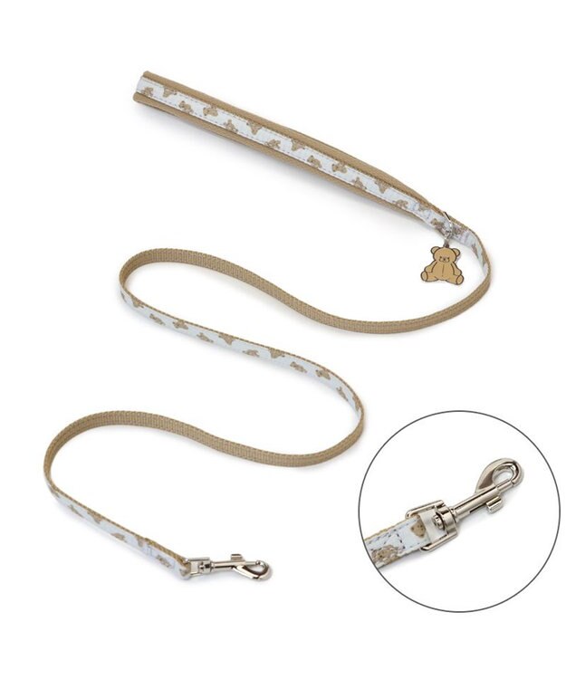 PET PARADISE ペットパラダイス くまちゃん 総柄リード ＳＳ～Ｓ オフホワイト