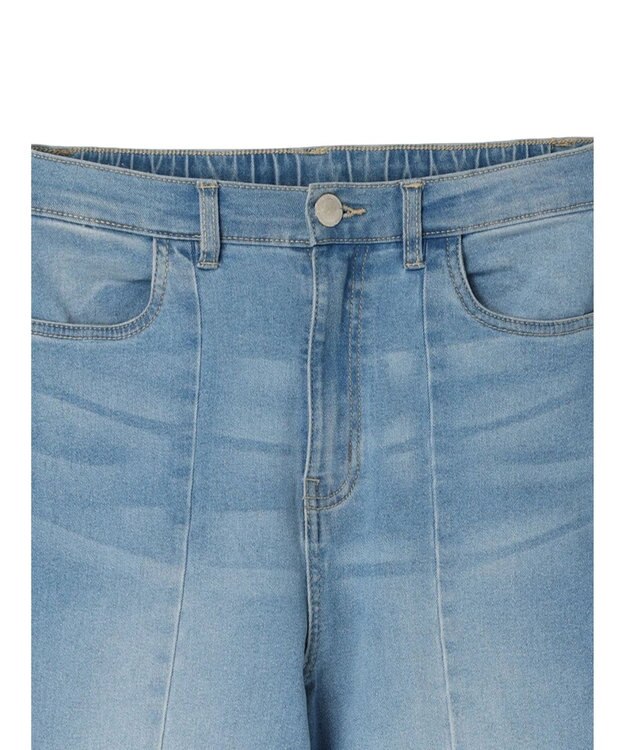 Green Parks ＧＵＭストレッチセンター切替テーパードデニムパンツ Light Blue