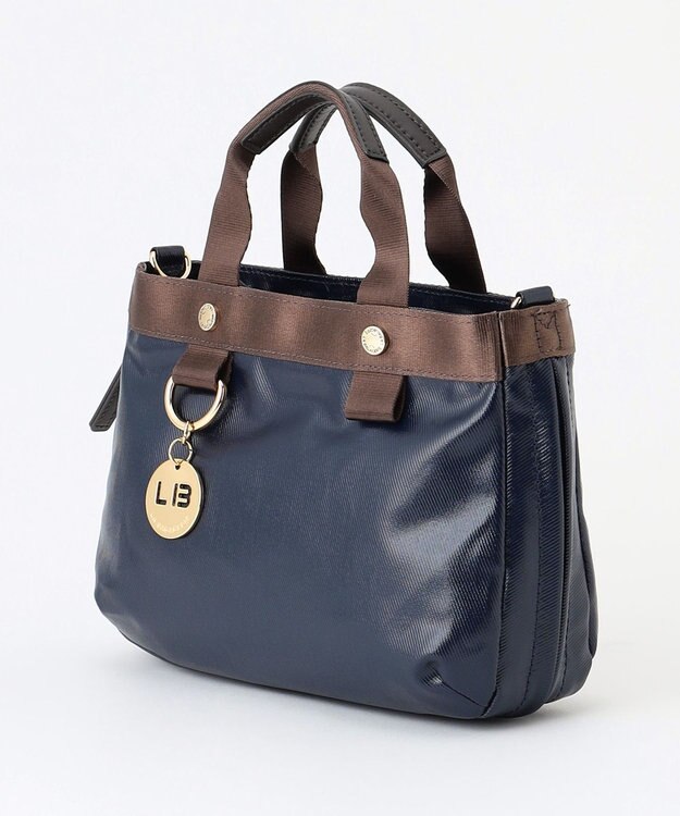 LA BAGAGERIE 【コットン×ポリウレタン】シャイニーミニマムトート ネイビー