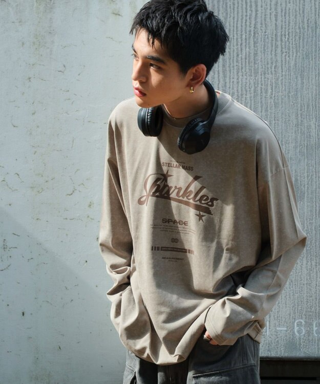 WEGO 【ユニセックス着用ITEM】スノーダイグラフィックT（LS） ベージュ