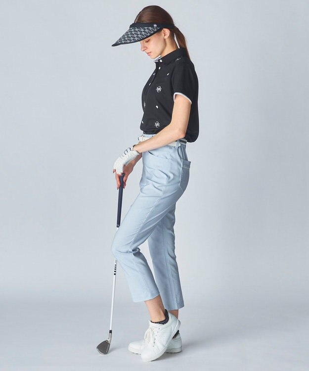 FILA GOLF／marie claire 【marie claire SPORT】ロゴ刺繍半袖ポロシャツ ブラック