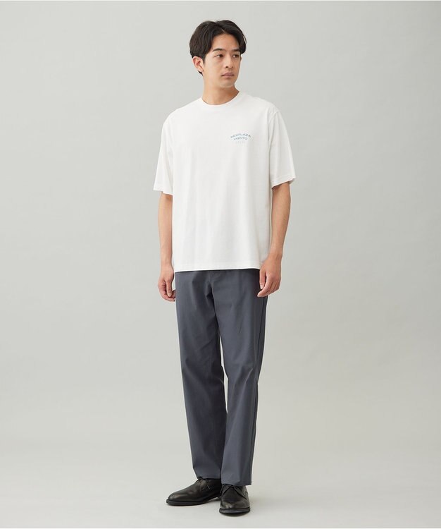 UNFILO MENS スマートストレッチ PHOTO TEE オフホワイト×ブルー