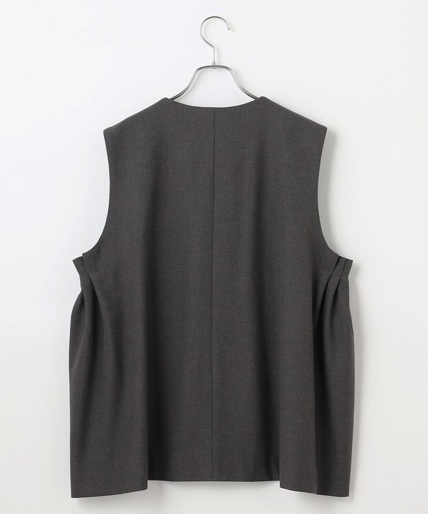 #Newans 【セレモニーにも】〈亀恭子さんコラボ〉サイドギャザージレ グレー