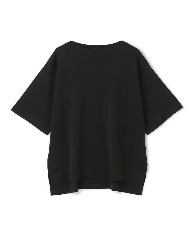 UNFILO L スゴ機能美 ハーフスリーブ ニット ブラック