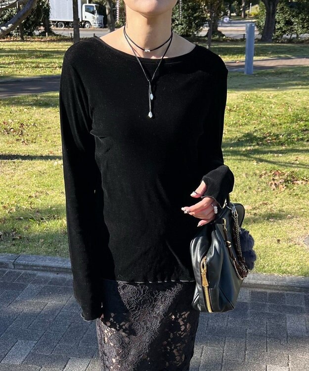 Green Parks シアーベロアプルオーバー Black