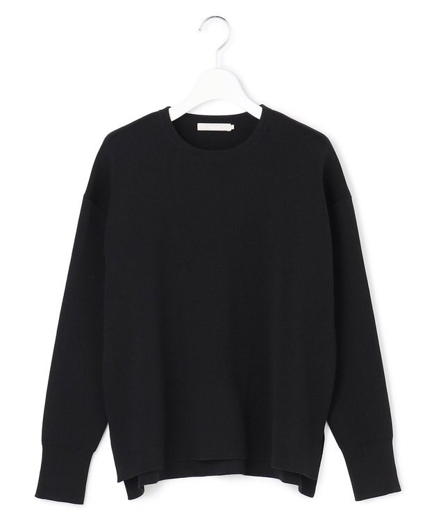 ICB コットンポリエステルスムース  プルオーバー ニット ブラック