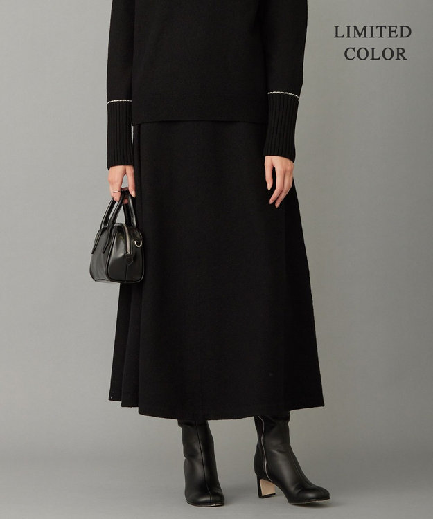 ICB L ミルドウール ニットスカート ブラック系［WEB限定］