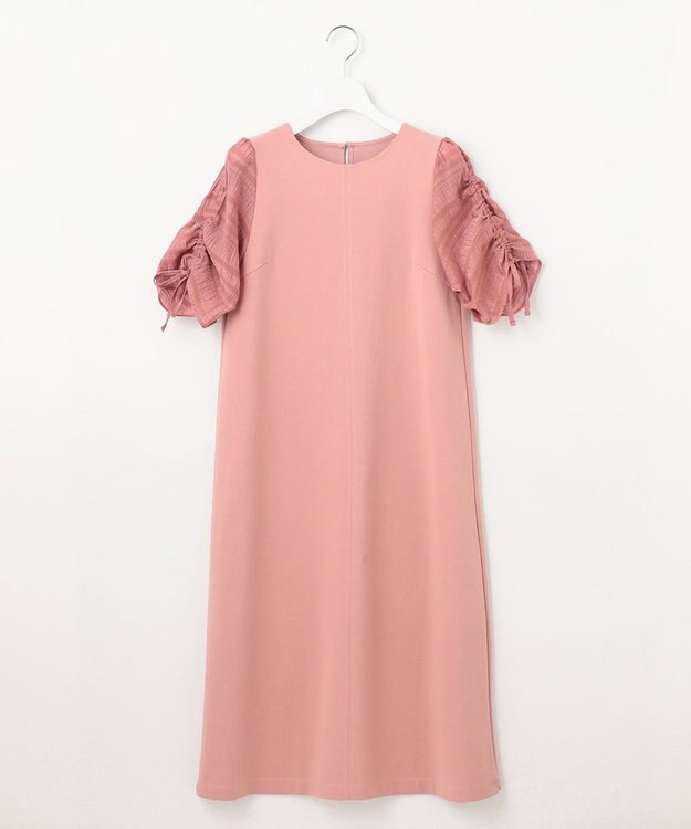 Feroux 【洗える】ドロストスリーブカットソー ワンピース ピンク系