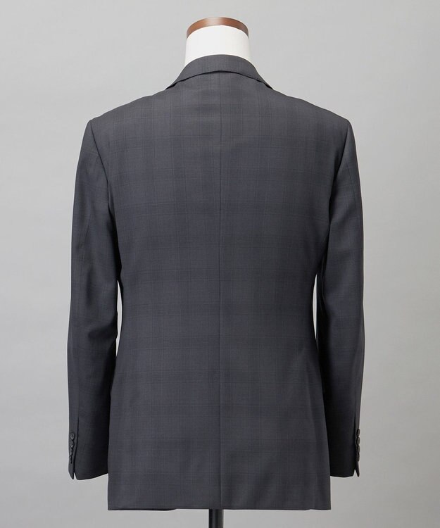 GOTAIRIKU 横に伸びる【TasmaniaWool/タマニアウール】ストレッチ スーツ_グレー格子柄 グレー格子地柄