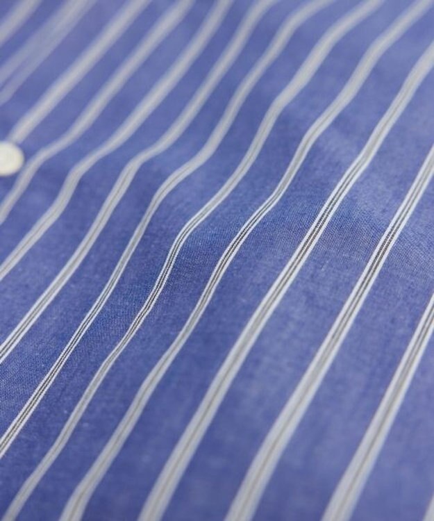 LENO REGULAR COLLAR SHIRTS 《UNISEX》 レギュラーカラーシャツ BLUE STRIPE