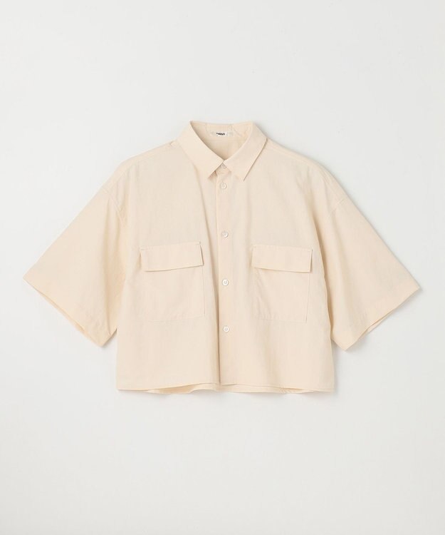 NAVE 【ReNAVE・洗える/撥水加工/接触冷感/UVケア/セットアップ】ナイロンタスラン シャツ アイボリー系