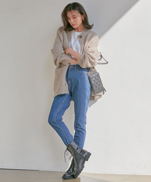 23区 レースアップ ショート ブーツ ブラック系